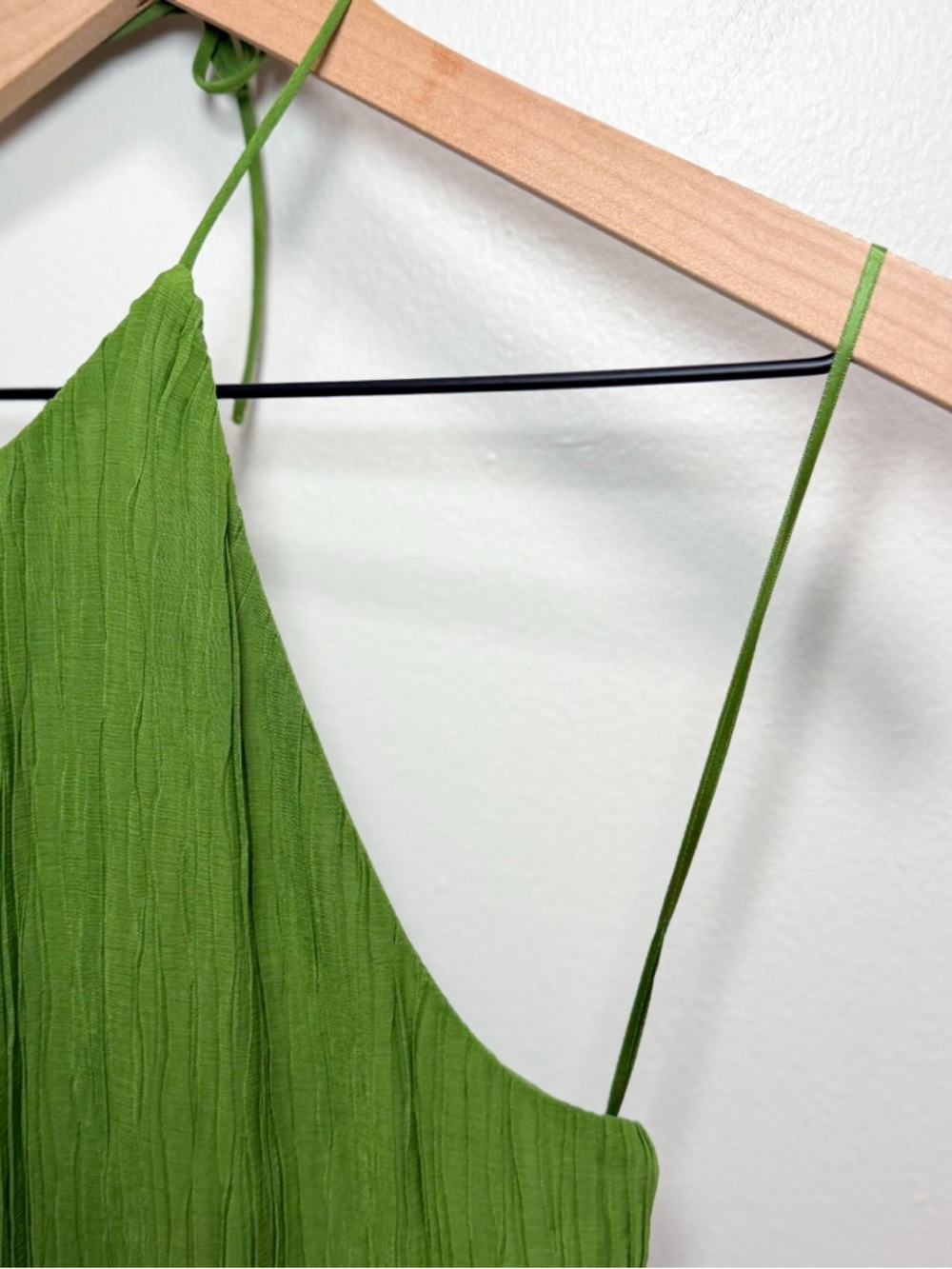 Banana Republic green halter plisse shift dress pleated summer resort vacation - Picture 7 of 11